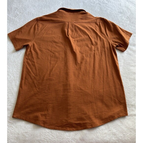 J Crew Men’s Short Sleeve Button Down Shirt Sz Lg Orange - Picture 6 of 6